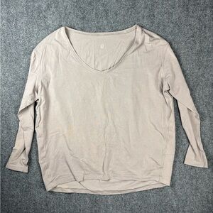Lululemon Long Sleeve Scoop Neck Athletic Top Taupe